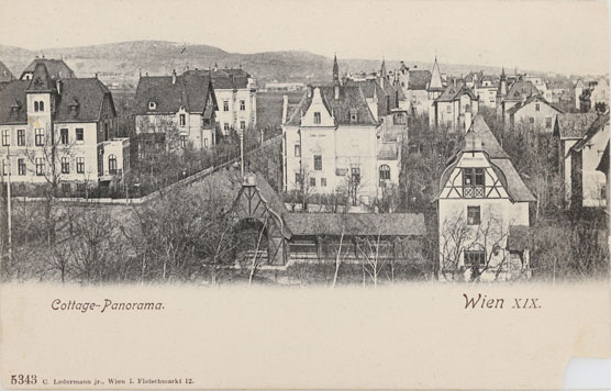 Postkarte, Carl (Karl) Ledermann jun., Cottage-Panorama. Wien XIX., um 1900